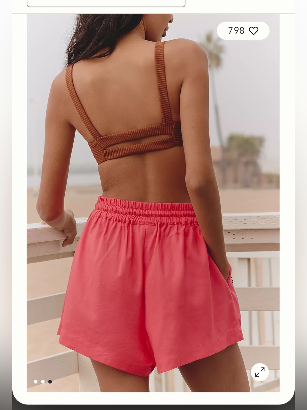 Farm Rio x Anthropologie Deco Palm Tree Drawstring Shorts - Picture 3 of 3